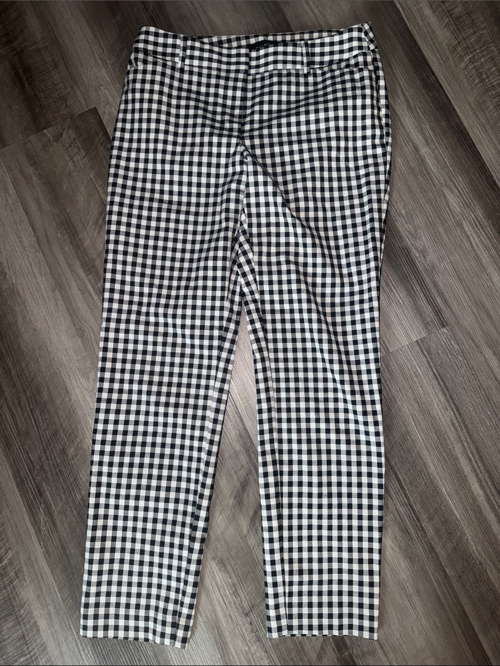 Talbots 4 Hampshire ankle pants, black white checker gingham women’s business